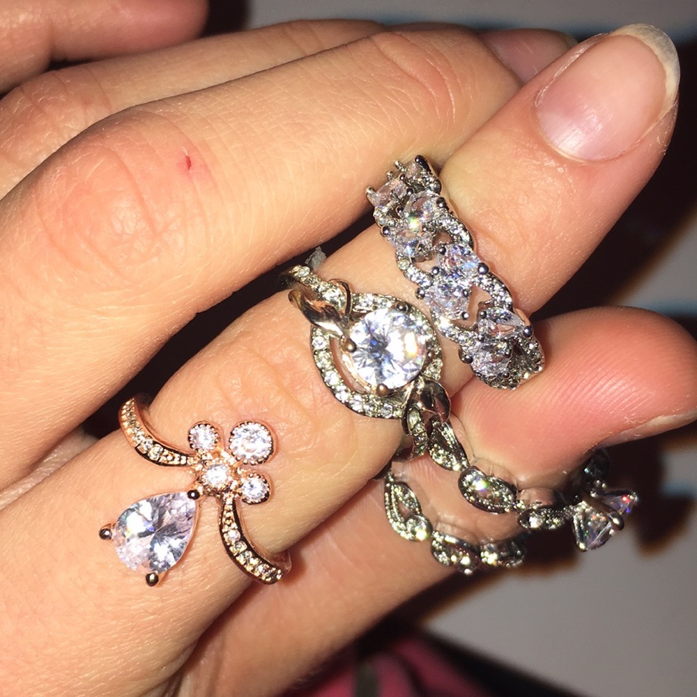 5 Silver RINGS SET! - Picture 2 of 3